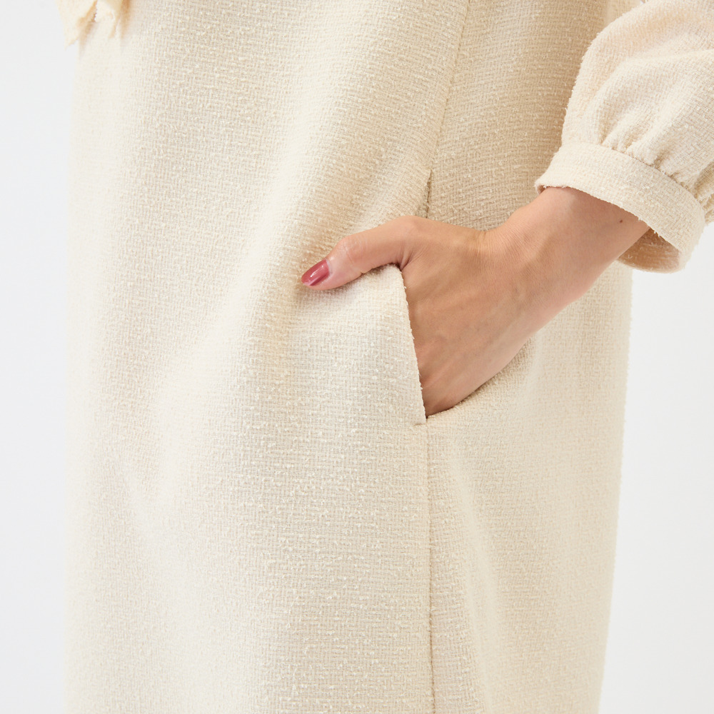 フロントリボンループツイードワンピース12