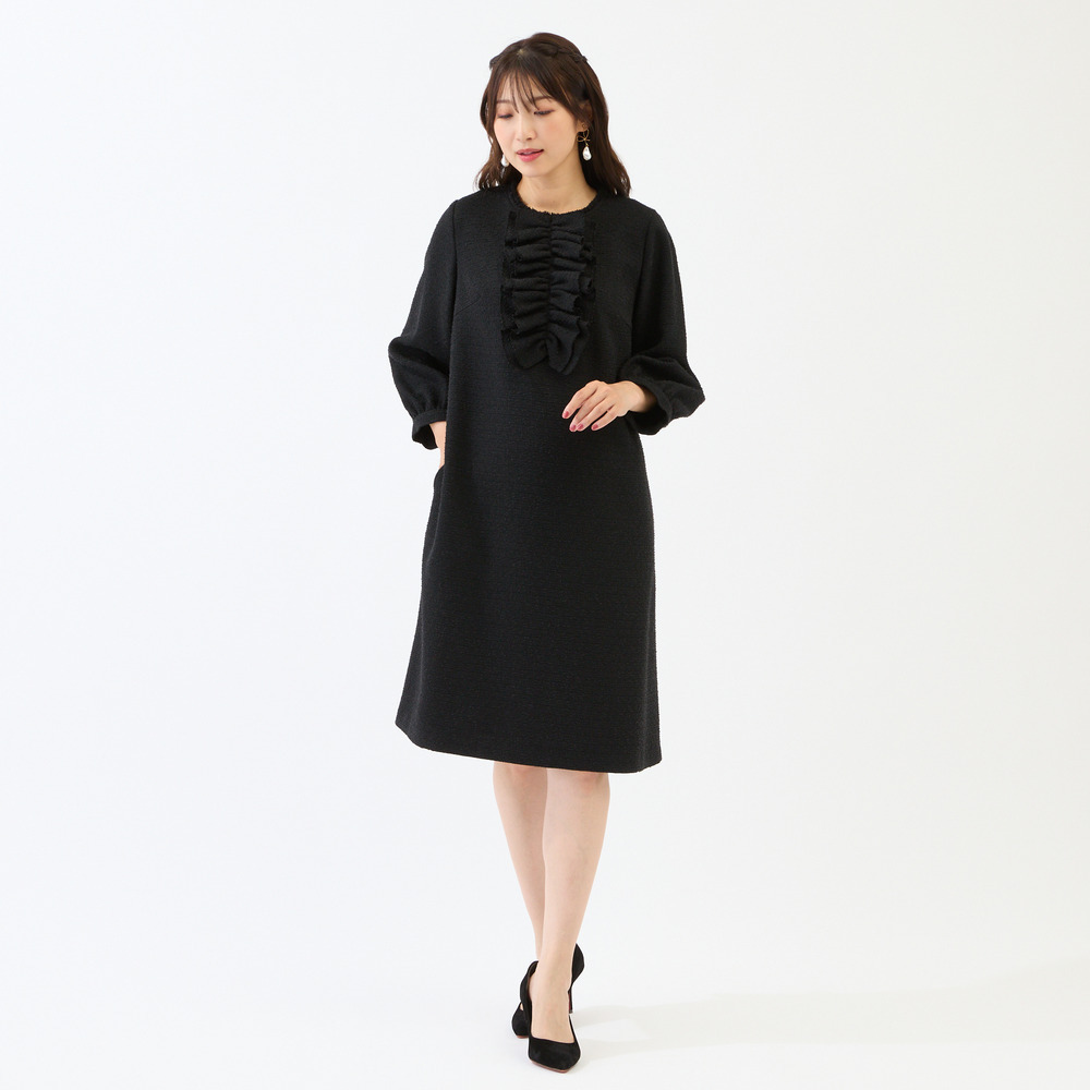 フロントリボンループツイードワンピース3