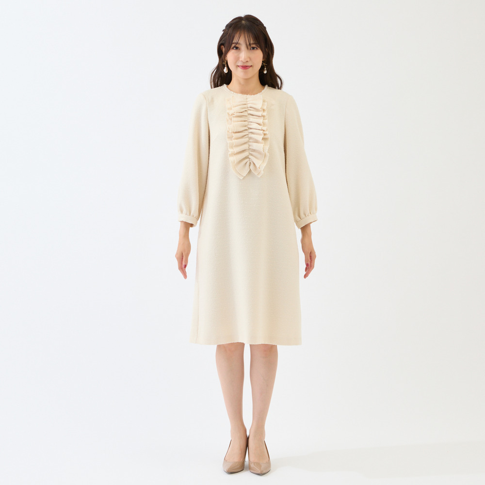 フロントリボンループツイードワンピース5