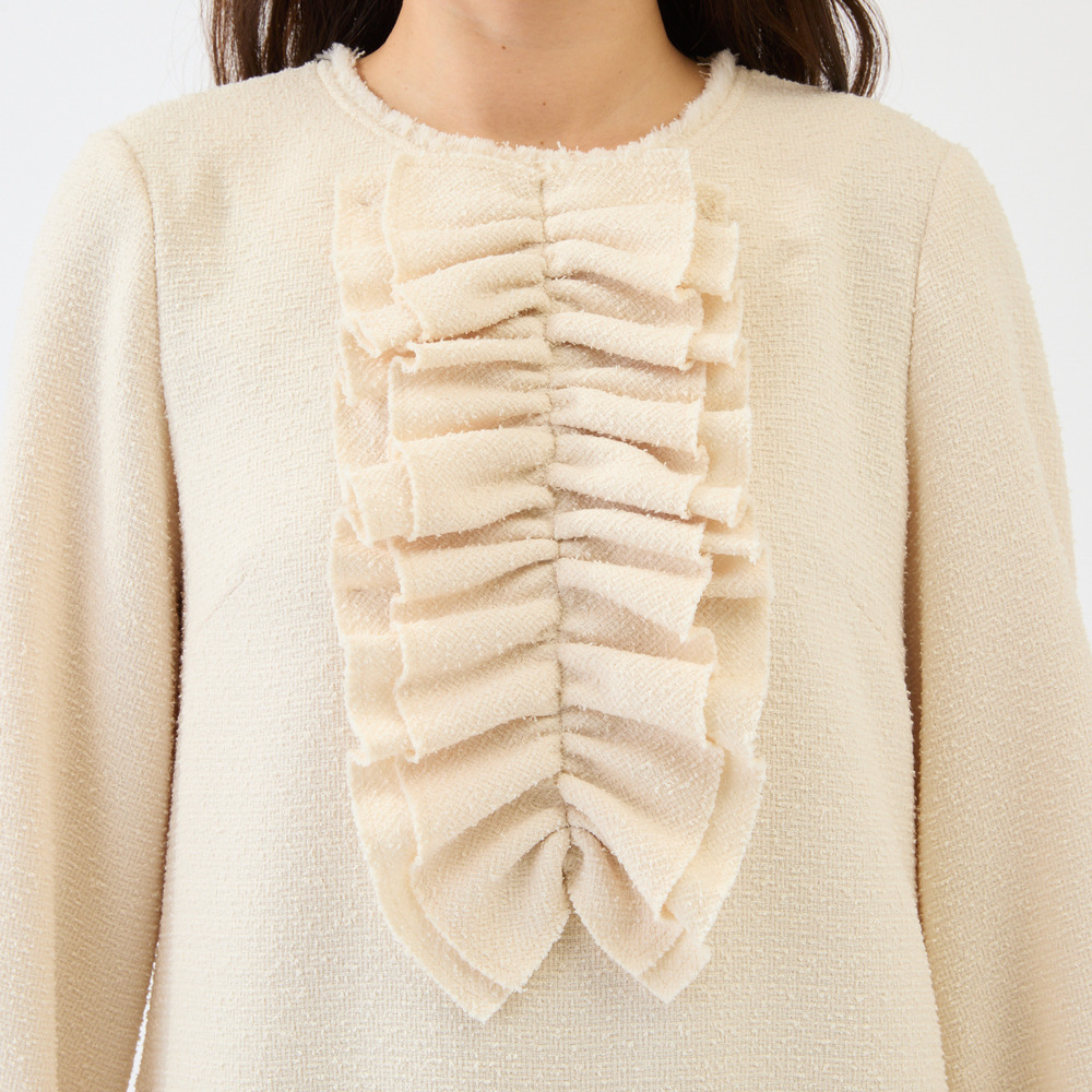 フロントリボンループツイードワンピース9