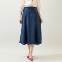 【手洗いOK】フレアデニムスカート