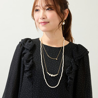 【3way】パールバー3連ネックレス