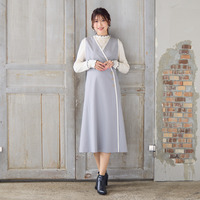 【UVカット/吸汗性】バイカラージャンパースカート