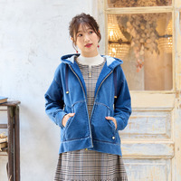 デニムライクジップアップパーカー