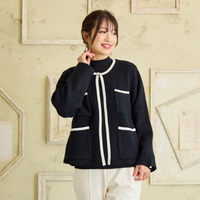 フロントオープンクルーネックカーディガン