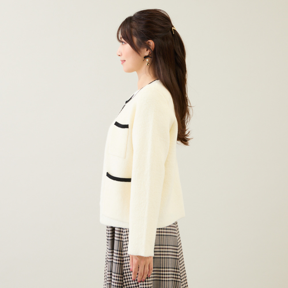 フロントオープンクルーネックカーディガン5