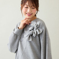 リボンコクーンカットソー/ Gray