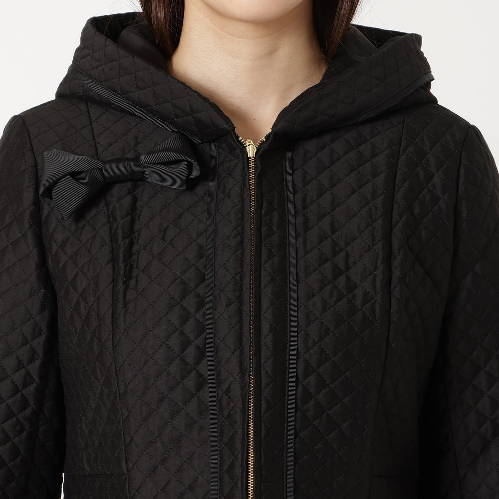 【M-StyleLuxe監修】【リボンブローチ付】キルティングリボンコート11