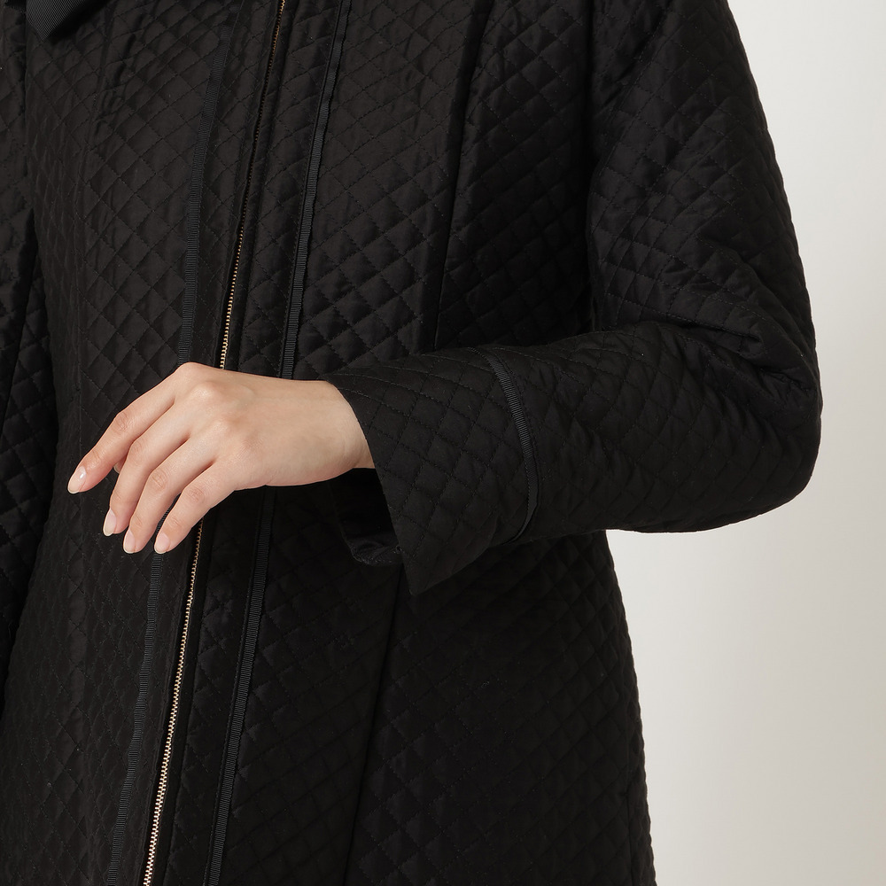 【M-StyleLuxe監修】【リボンブローチ付】キルティングリボンコート13