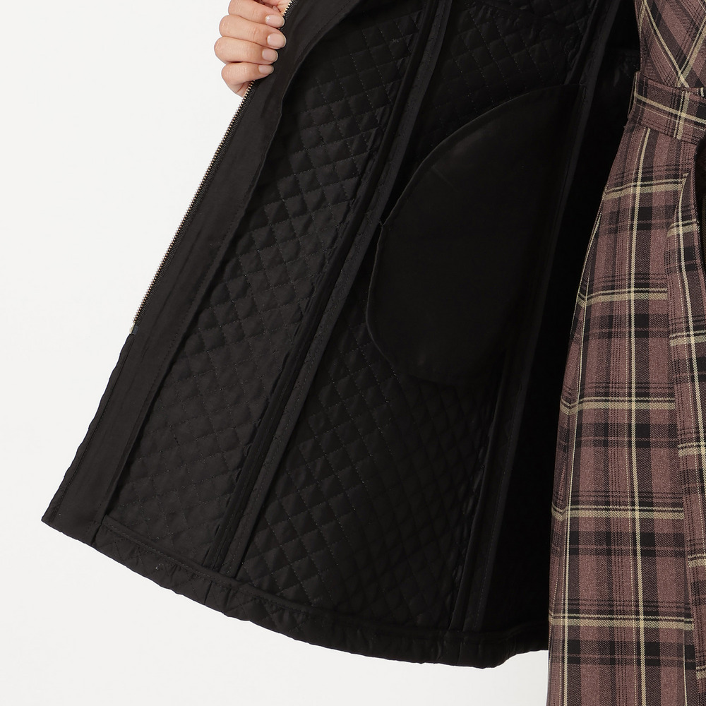 【M-StyleLuxe監修】【リボンブローチ付】キルティングリボンコート17