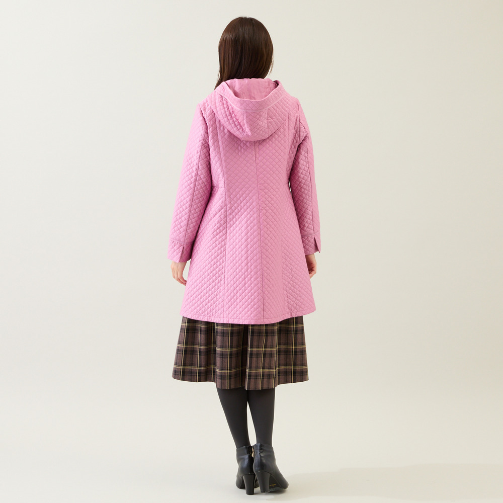 【M-StyleLuxe監修】【リボンブローチ付】キルティングリボンコート3