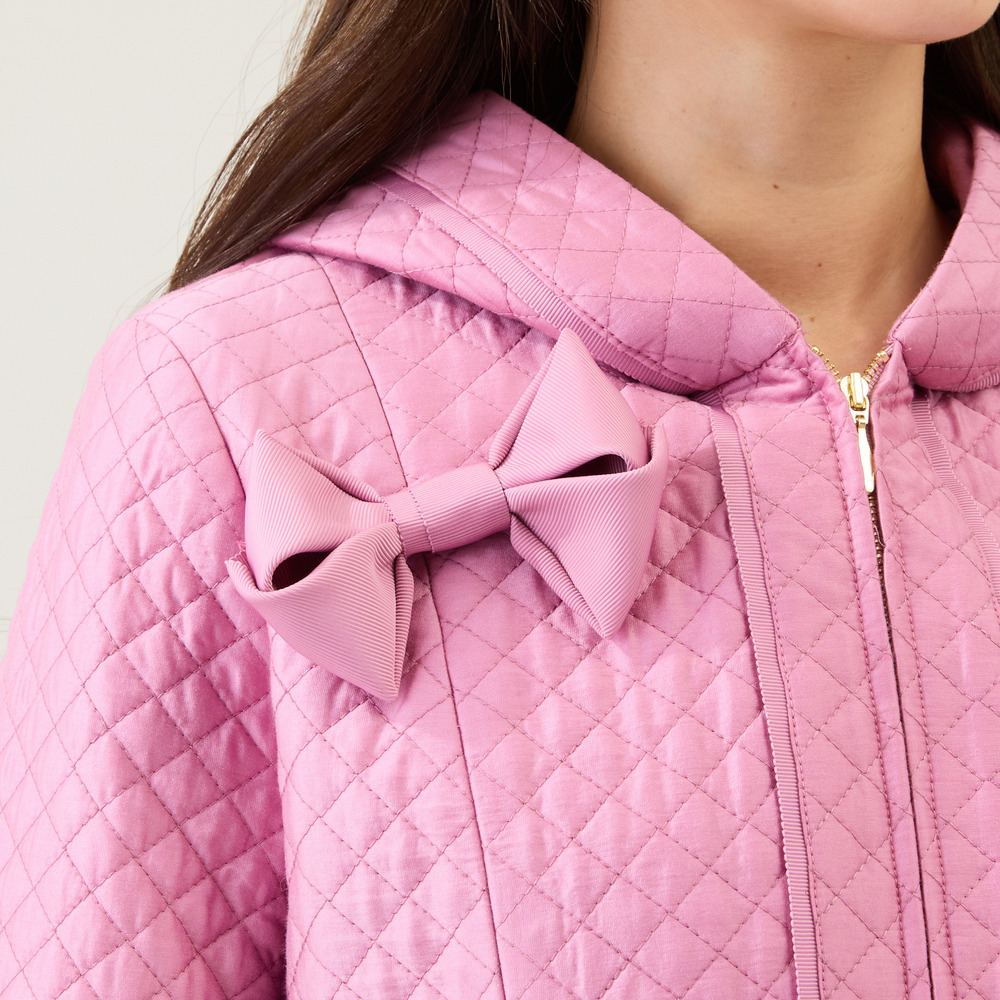 【M-StyleLuxe監修】【リボンブローチ付】キルティングリボンコート4