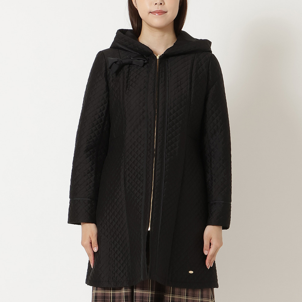 【M-StyleLuxe監修】【リボンブローチ付】キルティングリボンコート8