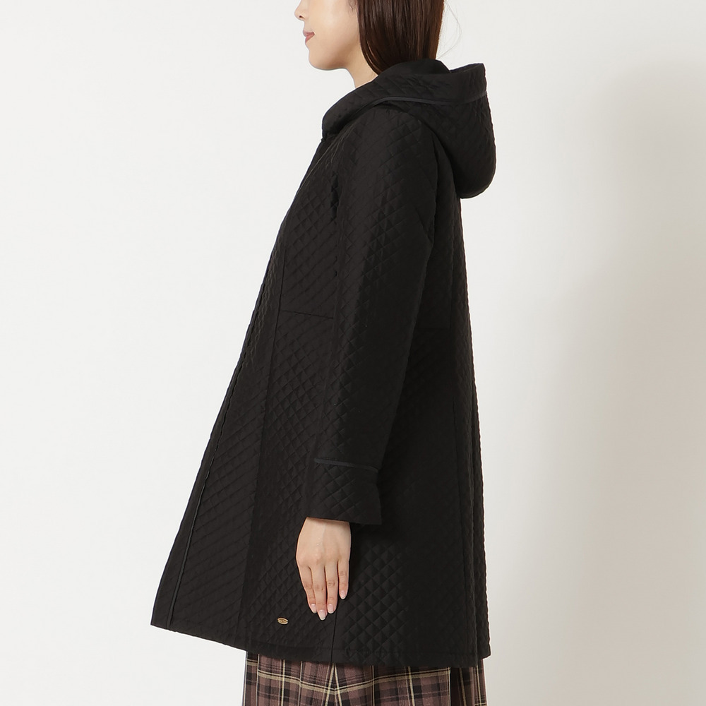 【M-StyleLuxe監修】【リボンブローチ付】キルティングリボンコート9