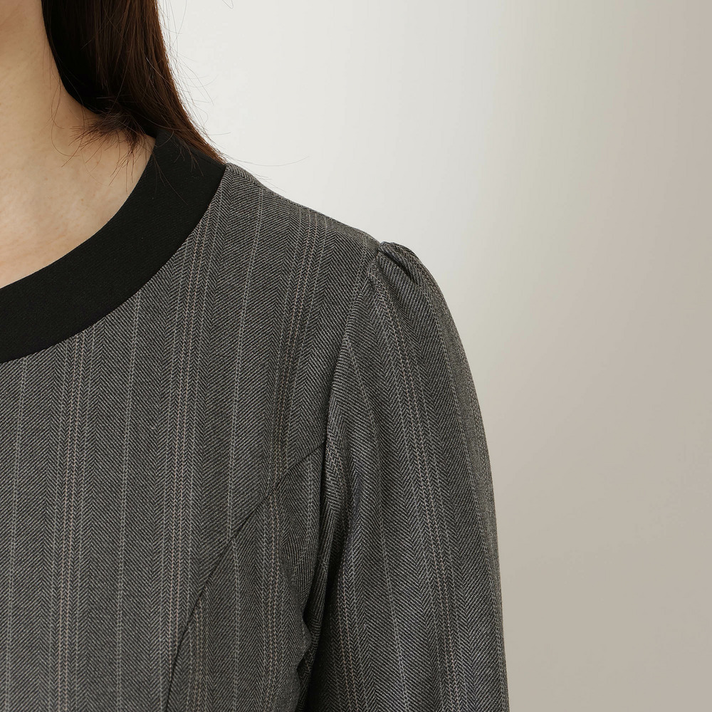 【吸湿発熱/毛玉になりにくい】配色切替クラシカルワンピース11