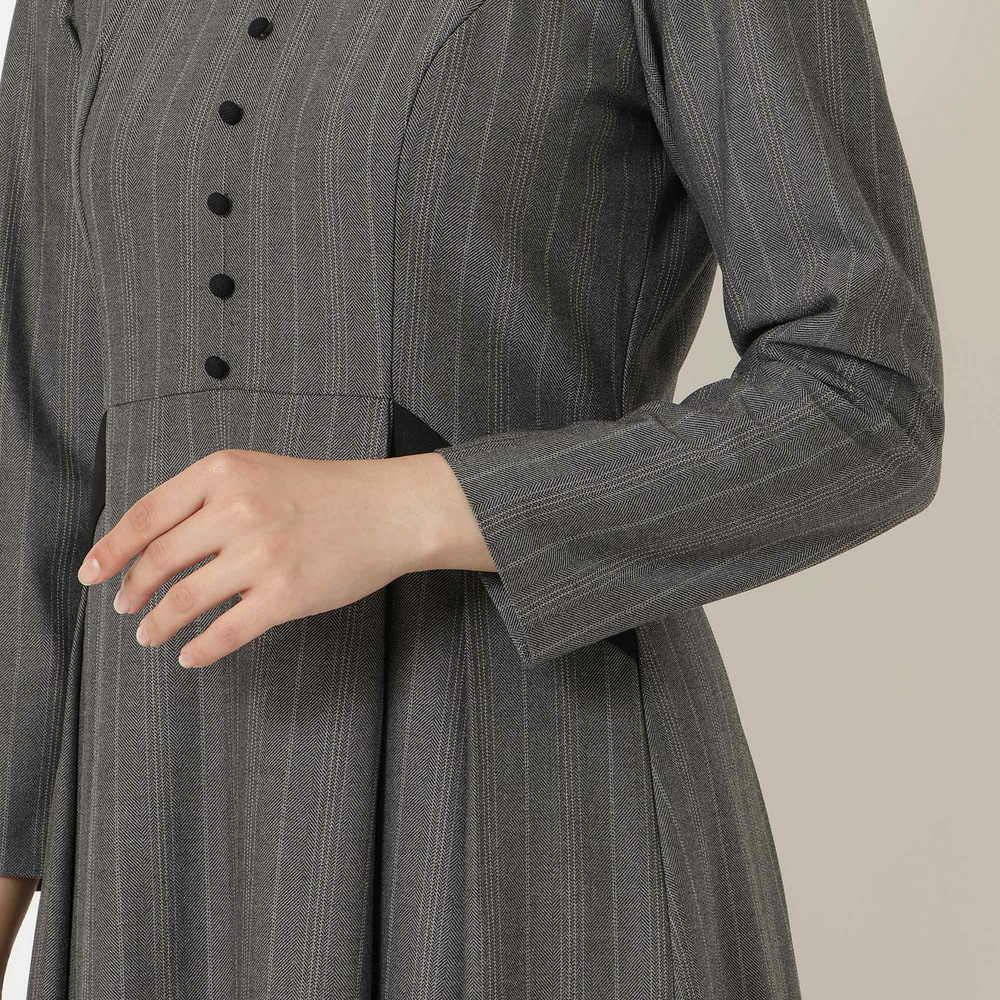 【吸湿発熱/毛玉になりにくい】配色切替クラシカルワンピース12