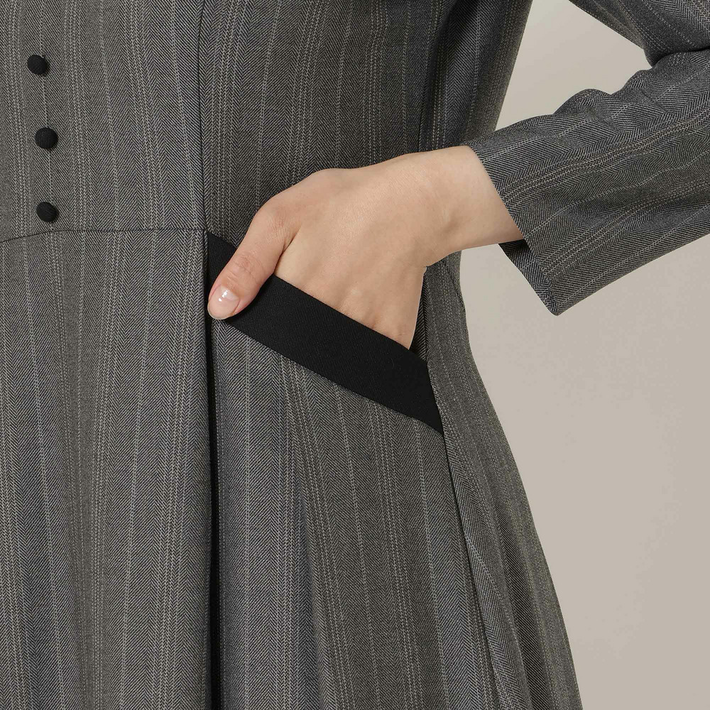 【吸湿発熱/毛玉になりにくい】配色切替クラシカルワンピース13