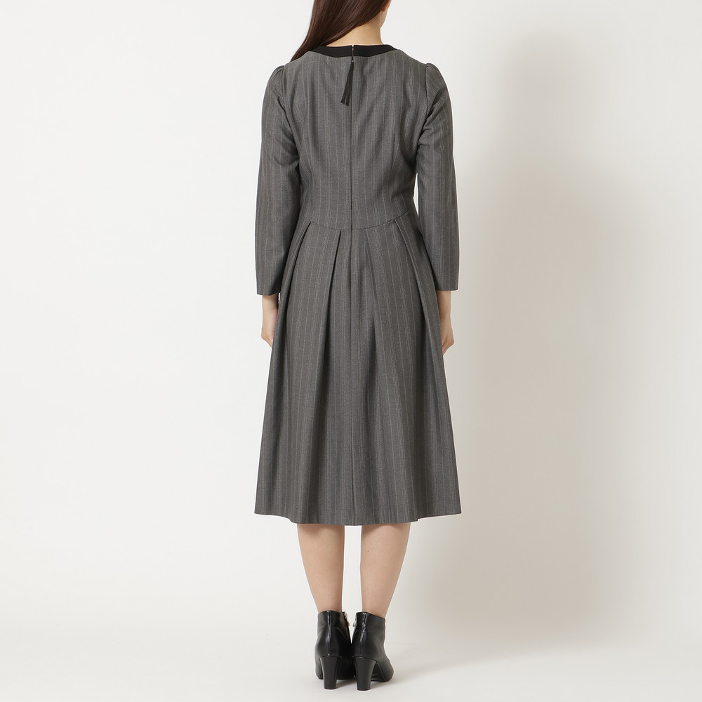 【吸湿発熱/毛玉になりにくい】配色切替クラシカルワンピース9