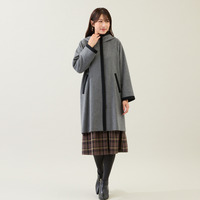 フード付き配色切替えコート