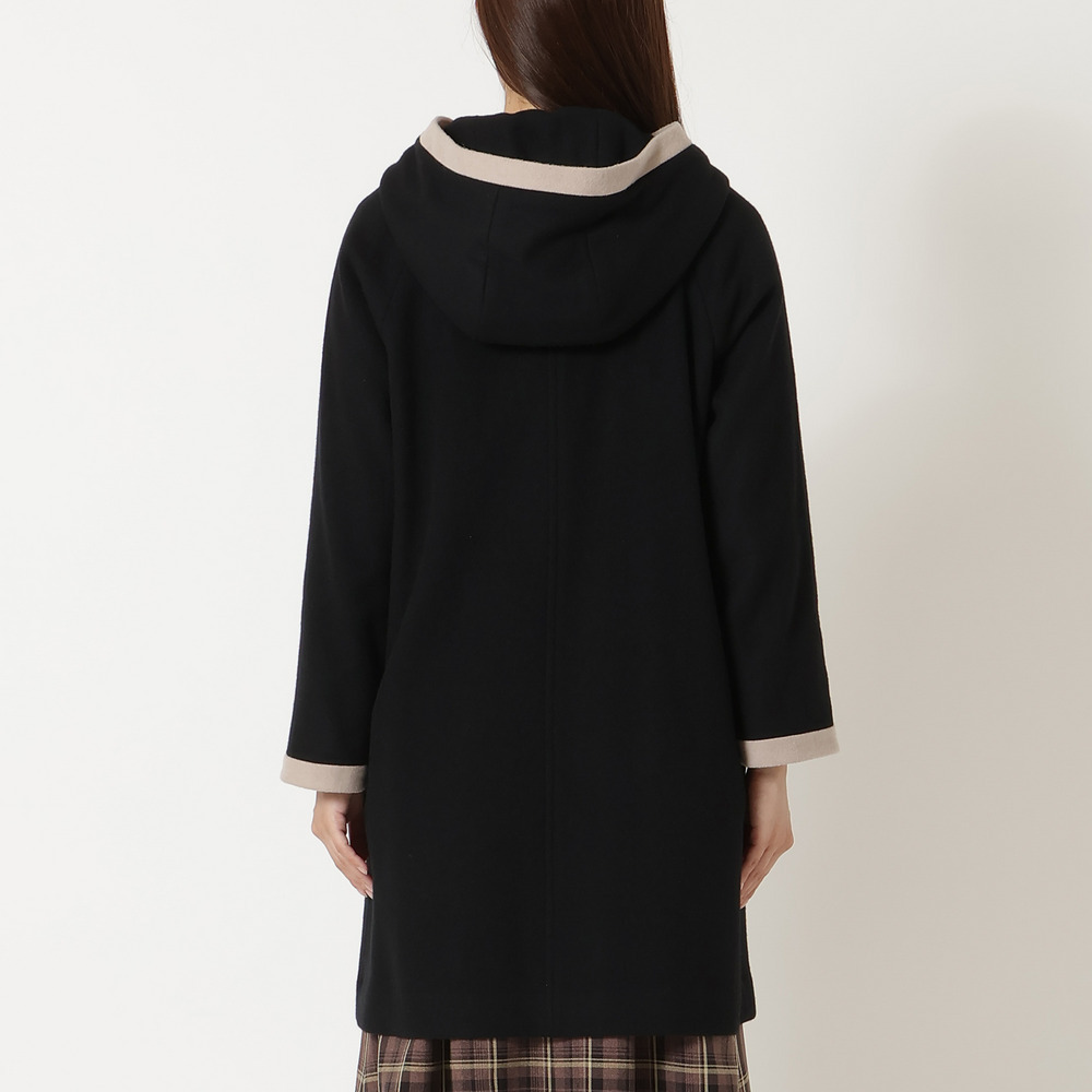 フード付き配色切替えコート10