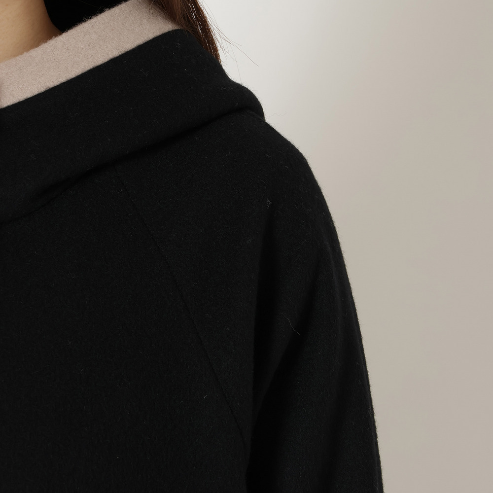 フード付き配色切替えコート12