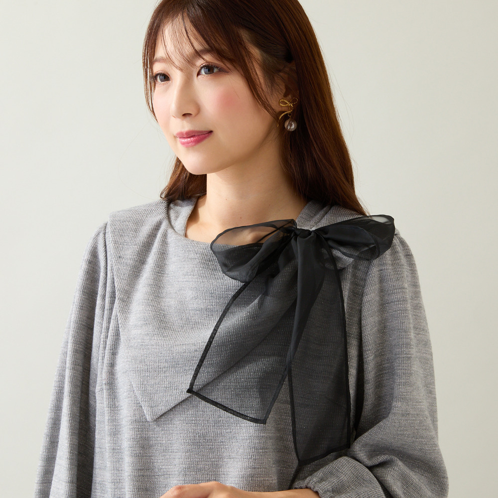 ビッグカラーリボンカットソー1