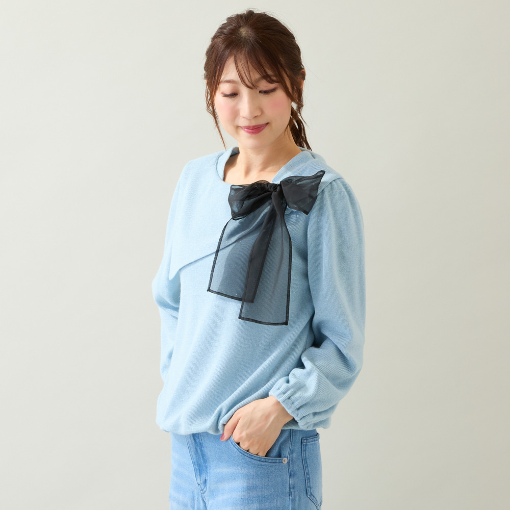 ビッグカラーリボンカットソー8