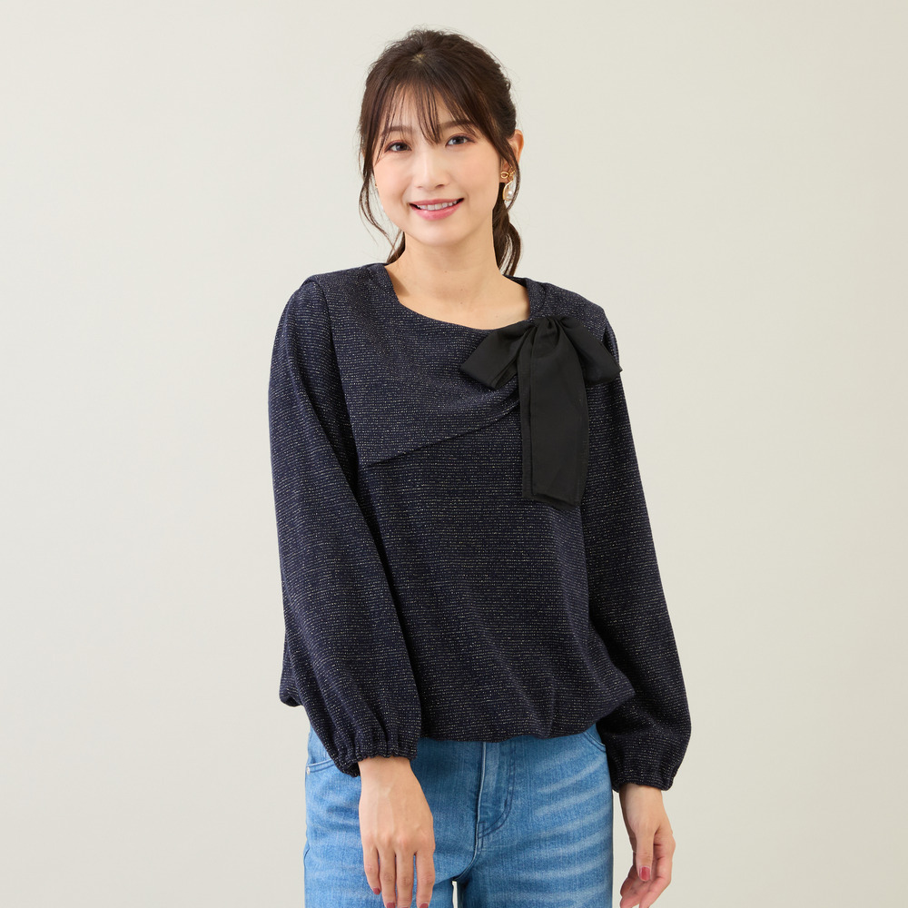 ビッグカラーリボンカットソー1