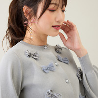 リボンニットカーディガン