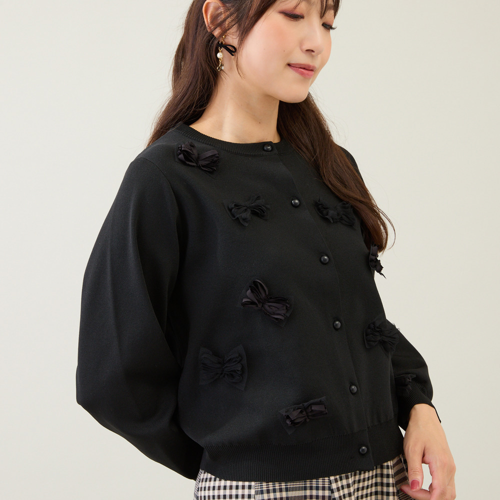 リボンニットカーディガン1