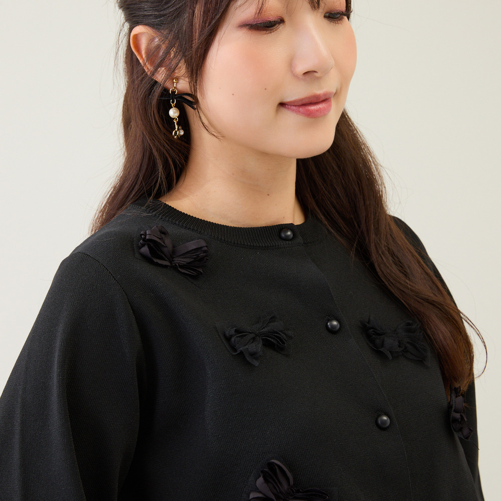 リボンニットカーディガン2