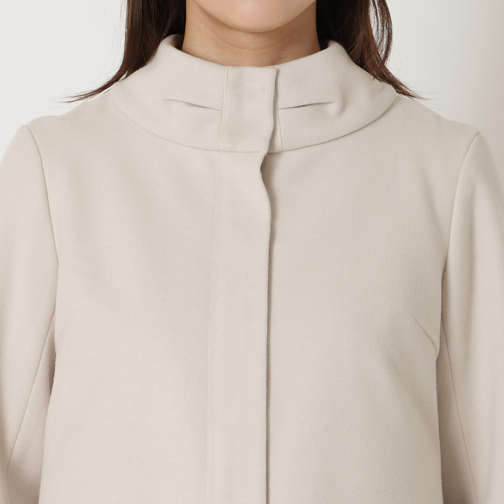 リボンカラードッキングショートコート10