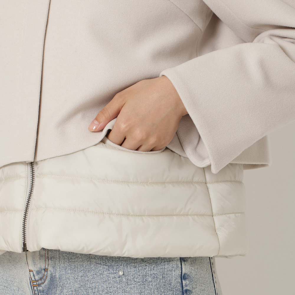 リボンカラードッキングショートコート13