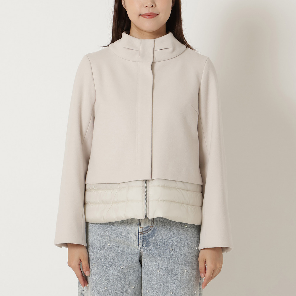 リボンカラードッキングショートコート7