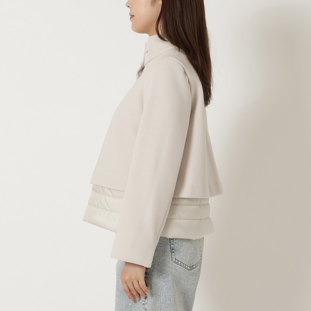 リボンカラードッキングショートコート8