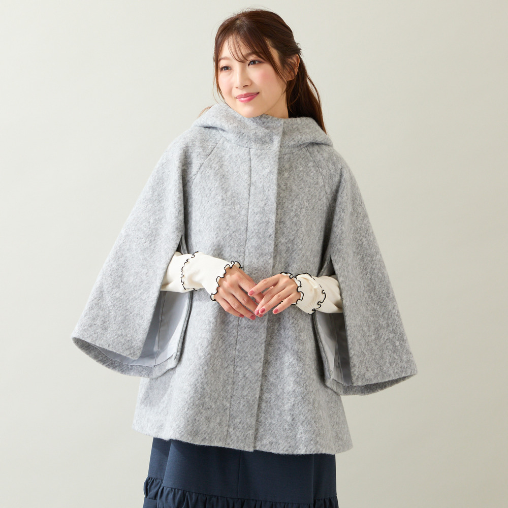 【2WAY】ポンチョコート1