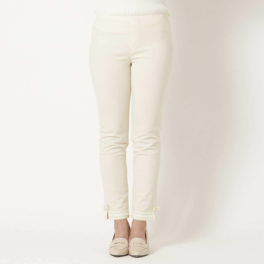 【伸縮性◎/ストレッチ発熱】裾リボンレギンスパンツ5