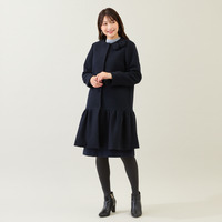 【コサージュ付】フレア切替コート