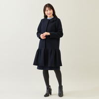 【コサージュ付】フレア切替コート