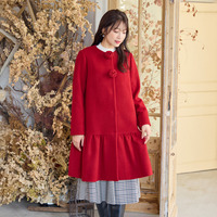 【コサージュ付】フレア切替コート