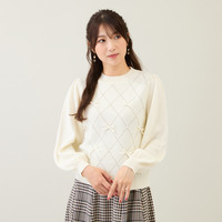 アーガイルリボンニット