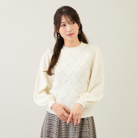 アーガイルリボンニット