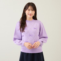 アーガイルリボンニット