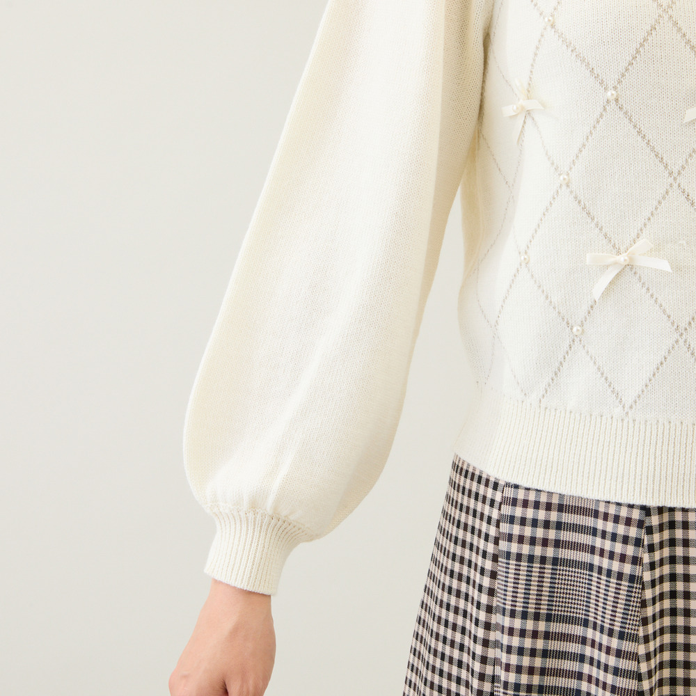 アーガイルリボンニット12