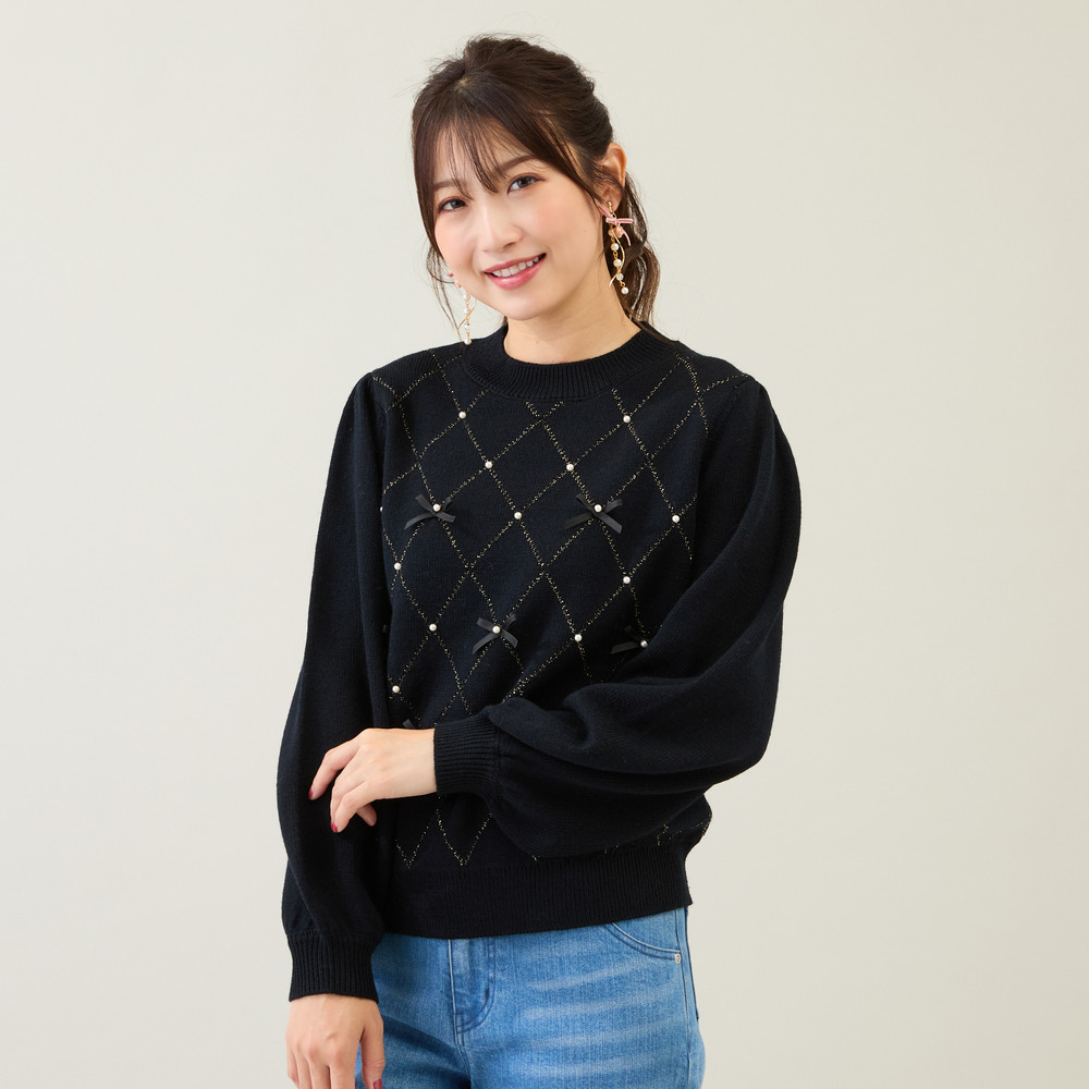 アーガイルリボンニット3