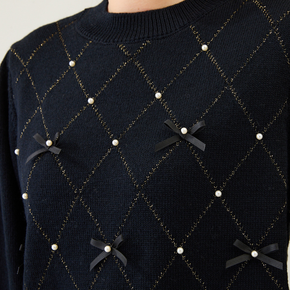 アーガイルリボンニット4