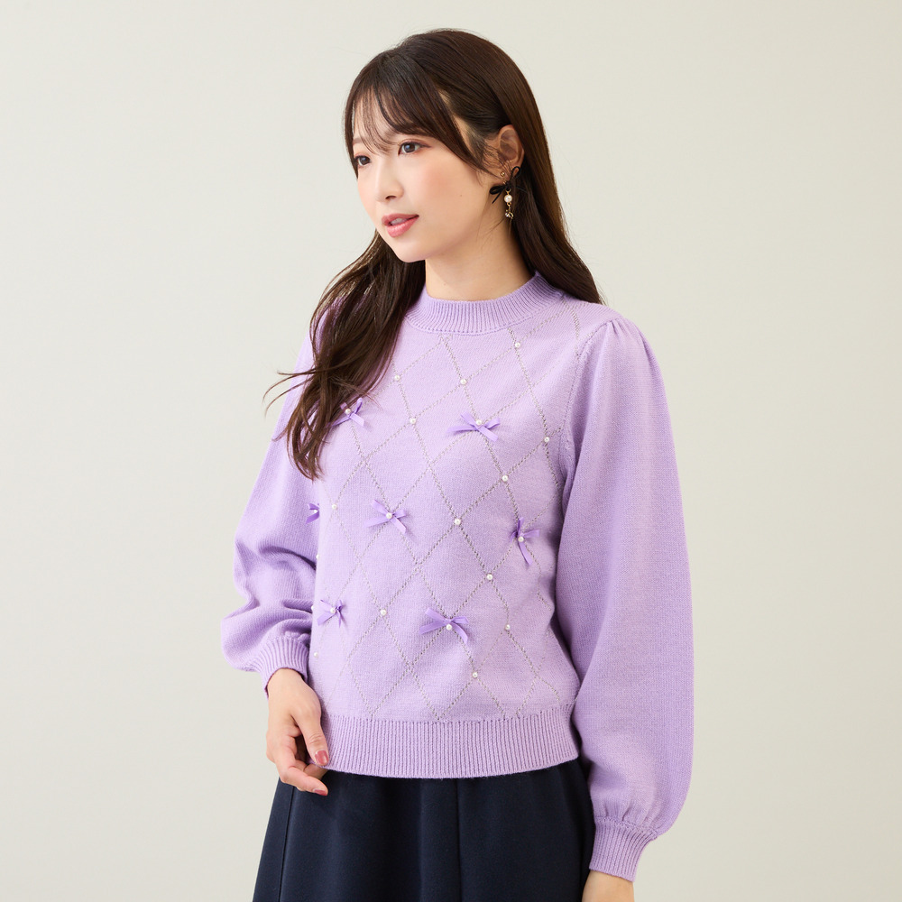 アーガイルリボンニット5