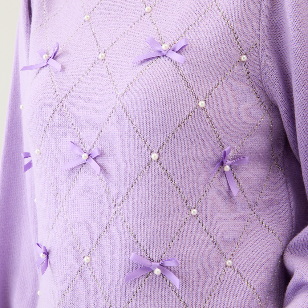 アーガイルリボンニット7