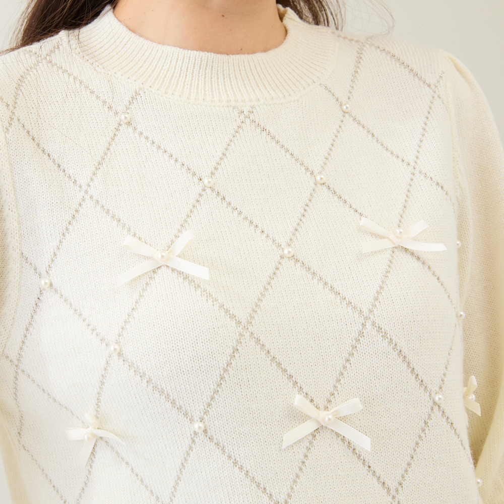 アーガイルリボンニット9