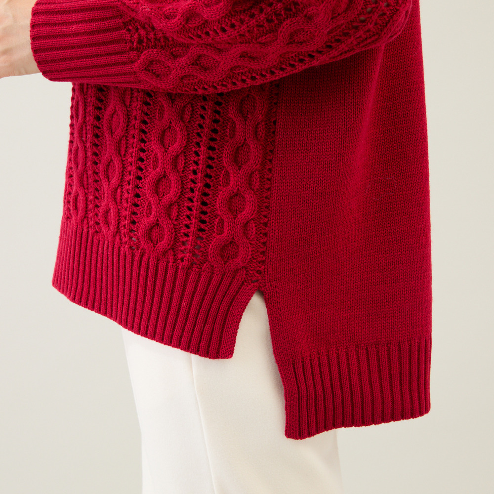 リボン×ケーブル編みニットプルオーバー10